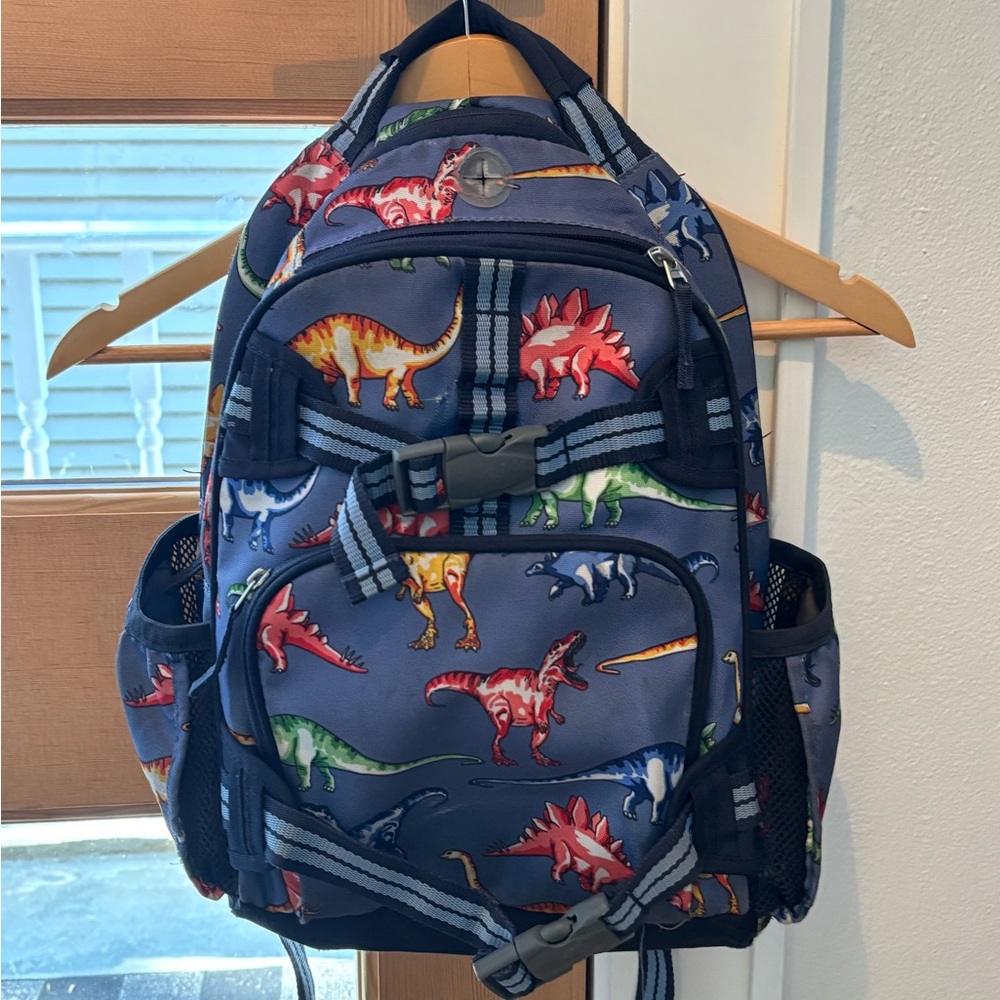 Pottery Barn Kids Dinosaur Print Backpack - Blue